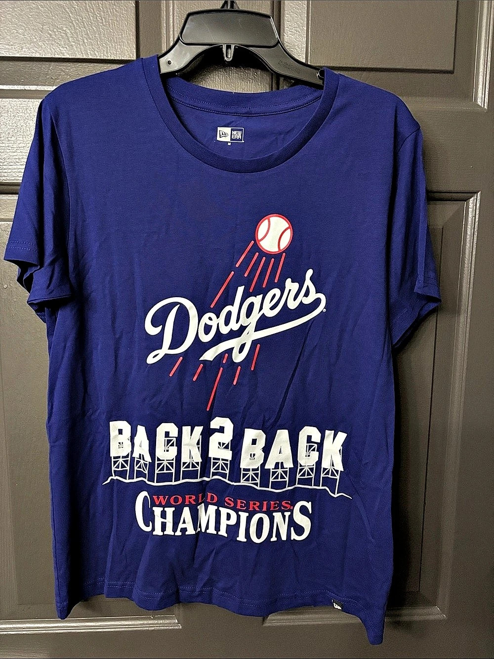New Era Los Angeles Dodgers Back 2 Back World Series Champions T-Shirt Dodgers